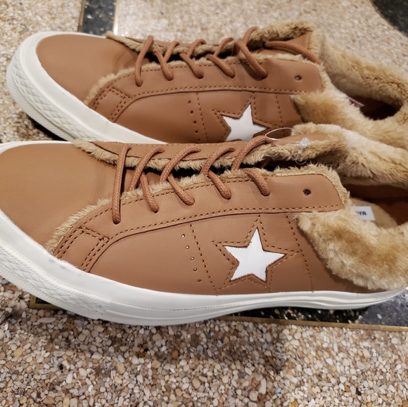 furry brown converse